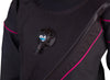  FLX Extreme - Premium Drysuit - Elite Black Tough Duck with Neon Pink Piping - Inflater Valve