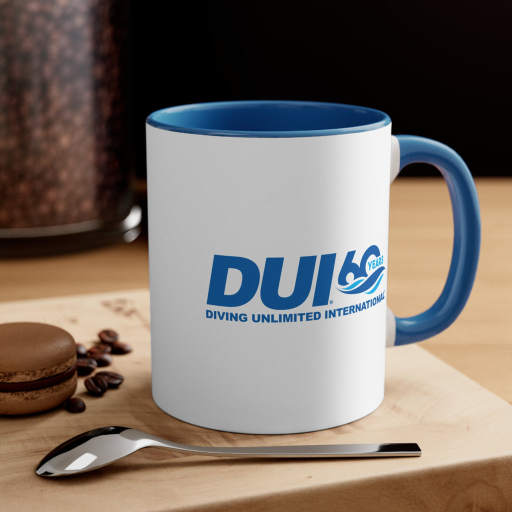 DUI Blue Coffee Mug, 11oz - 60 Year Logo