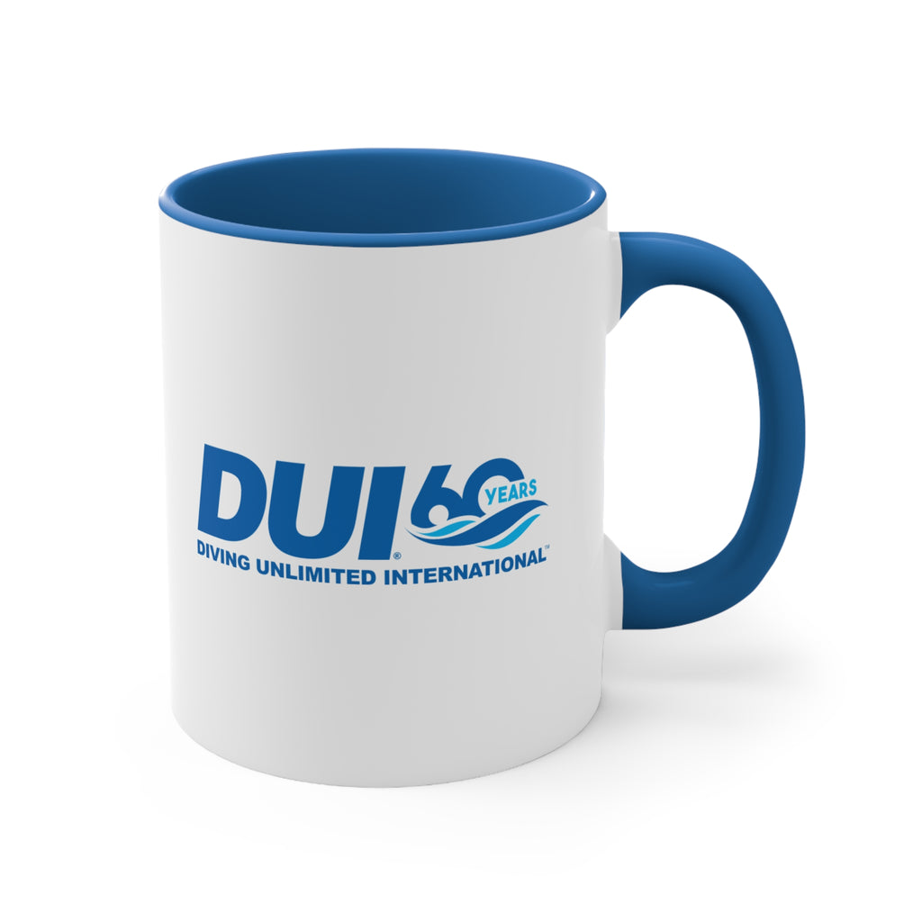 DUI Blue Coffee Mug, 11oz - 60 Year Logo