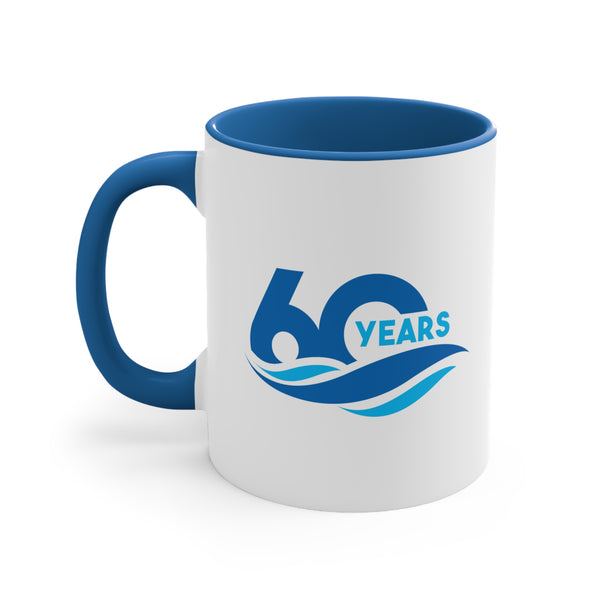 DUI Blue Coffee Mug, 11oz - 60 Year Logo