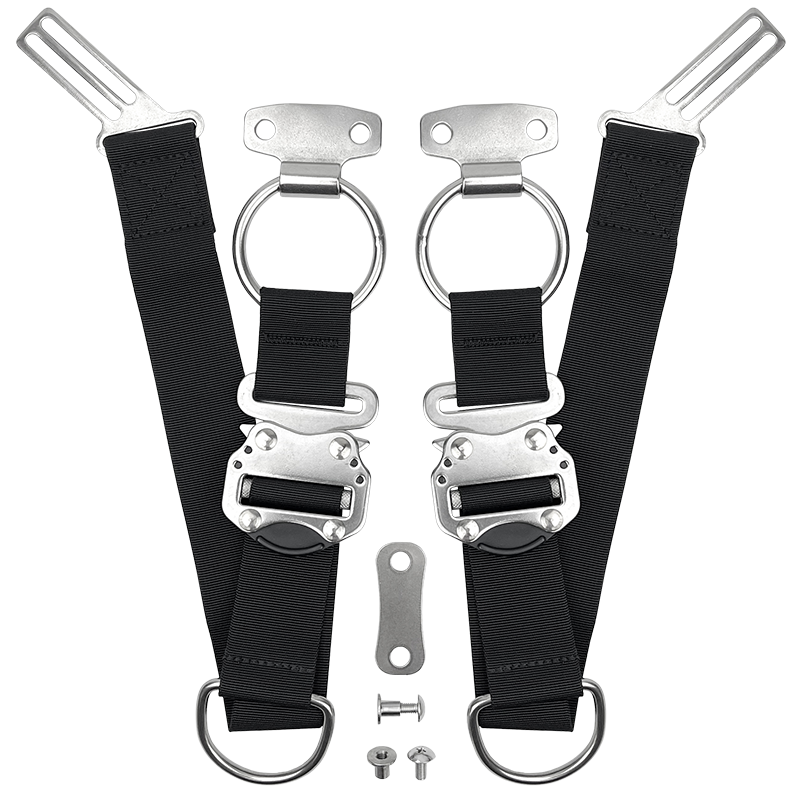 PS Shoulder Straps (Pair) w/ Stainless Steel Buckle & Webbing to Waist Strap