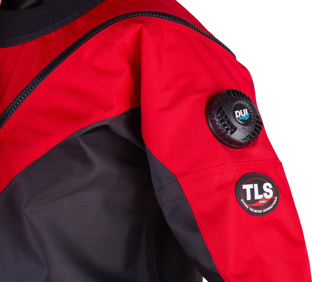 TLS350 - Premium Drysuit - Pro Red Tough Duck - Low Profile Dump Valve