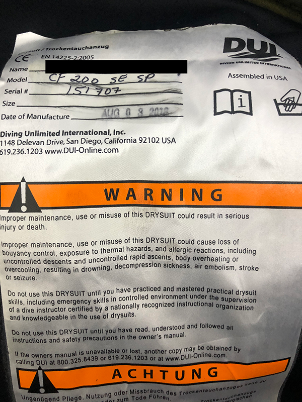 DUI Men's MD CF200SE Premium Drysuit TR8466