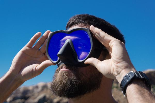 OMS Tattoo Mask - black with UV on diver - Large