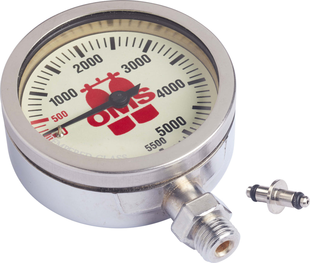 SPG 2.5", Mineral Glass, Nickel Finishing, "OMS" 0-5500 PSI