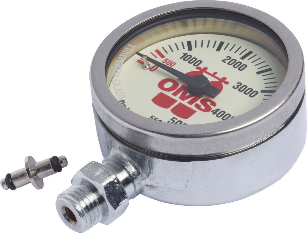 SPG 2.5", Mineral Glass, Nickel Finishing, "OMS" 0-5500 PSI